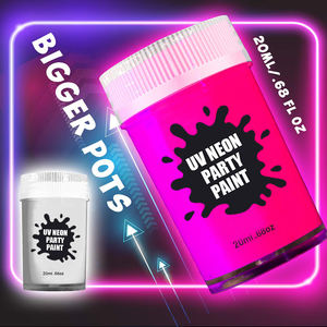 <span class=keywords><strong>Pintura</strong></span> para rostro y cuerpo <span class=keywords><strong>con</strong></span> luz negra, 8 colores fluorescentes de neón, 20ml cada uno - Product Image 3