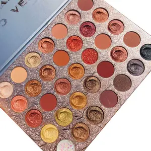 Palet Eyeshadow Glitter Basah Bersinar, Palet Eyeshadow Glitter Tinggi Luar Biasa Besar Kustom 35 Warna