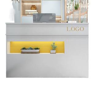 Bàn tiếp tân salon làm đẹp nhỏ gọn hiện đại, chất lượng cao, làm bằng gỗ, có thể tùy chỉnh, dành cho tiệm cắt tóc, tiệm nail, spa - Product Image 6