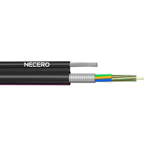 NECERO Kabel Optik Serat Tetesan Berlapis Baja, Digunakan untuk Figur Udara Luar Ruangan 8 Kabel GYTC8S