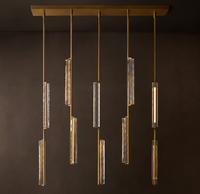 Luminaire suspendu en verre nordique moderne, lustre minimaliste en laiton pour îlot de cuisine, salle à manger, restaurant, café