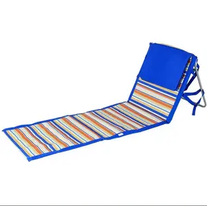 ポータブルビーチ長椅子ラウンジチェア折りたたみ式軽量屋外ローリクライニングビーチタンニングマットビーチ旅行夏休み用