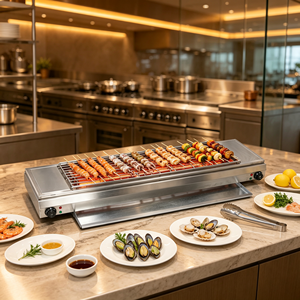 Asador Eléctrico sin Humo de 7KW de Alta Potencia, Máquina de Asar Comercial para Interiores, para Carne y Vegetarianos - Product Image 1