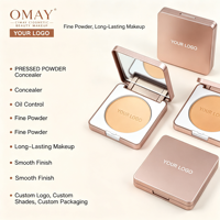 Poudre fixante compacte mate personnalisée, résistante à l'eau et au sébum, avec miroir, pour maquillage du visage, marque privée