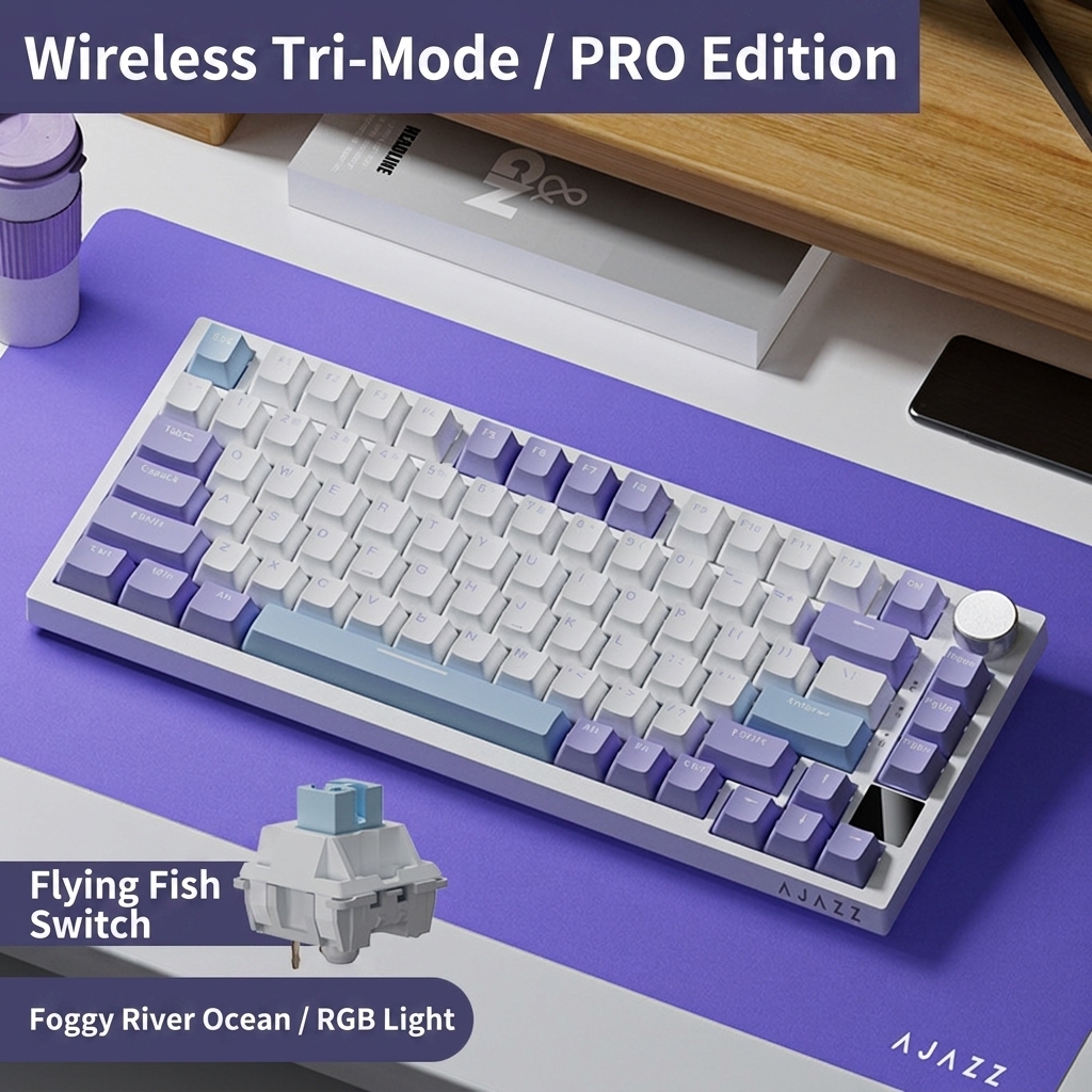 Ak820 pro purple white blue flying fish switch three-mode