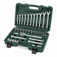 Jeu de douilles 37 pièces poli miroir, kit d'outils à main professionnel pour réparation automobile