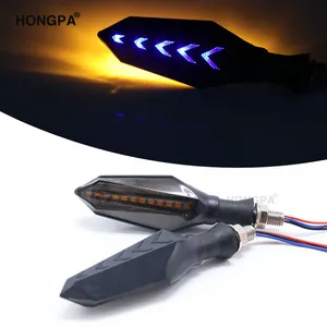 Hongpa Motorfiets Led Sequentiële Richtingaanwijzer Licht 2 Pcs 10Mm Amber Licht Voor Alle Motor Flow Indicator Flitslicht