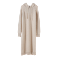 Nouveau style Robe longue ample décontractée pour femme en pur cachemire, Pull à capuche en cachemire pour l'hiver