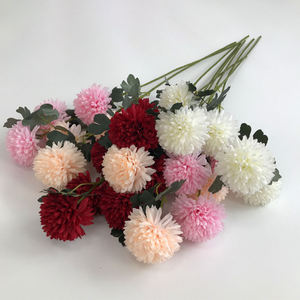 Nuevo salón de bodas flores de seda tres Ping Pong crisantemo simulación flor bola <span class=keywords><strong>cebolla</strong></span> bola pinchazo diente de león flor - Product Image 1