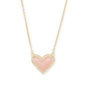 Collana Personalizzata all'Ingrosso con Catena a Corda in Ottone e <span class=keywords><strong>Argento</strong></span> a Lunghezza Regolabile Placcata Oro 14K con Cristallo di Quarzo Rosa Pietra Naturale a Cuore - Product Image 4