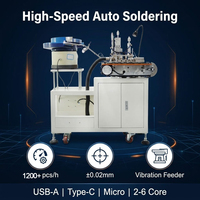 Mesin Solder Otomatis LANKE SA03 1200pcs/Jam untuk Perakitan Kabel Data USB Type-C Micro DC 2-6 Inti