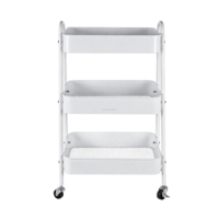Chariot de rangement mobile multi-niveaux pour la maison avec roulettes, pour snacks, gain de place, 3 niveaux, pour chambre et cuisine