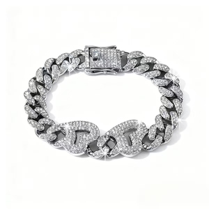 Pulsera de Cadena con Corazón de Aleación y Diamantes de Imitación, Estilo Hiphop Urbano, para Hombre, Joyería de Moda al por Mayor, Venta Caliente 2026 - Product Image 5