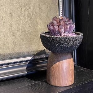 Cụm thạch anh tím bán buôn với đế gỗ Trang trí nhà Cụm thạch anh tím  Đá thạch anh tím dạng thạch anh tự nhiên Trang trí nhà - Product Image 5