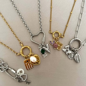 Cadena de eslabones básicos de acero inoxidable de 5 mm para bricolaje, anillo de lazo Daquan, collar con protección de color oro de 18 quilates, fabricación de joyas al vacío - Product Image 3