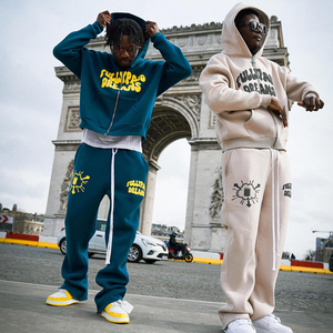 Conjunto de chándal con logotipo personalizado, conjunto de chándal para hombre, conjunto de chándal ajustado con cremallera, chándal de nailon de dos piezas para hombre - Product Image 2