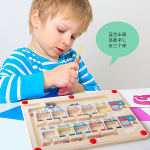 Unisex in legno magnetico con perline Maze Puzzle Board <span class=keywords><strong>Montessori</strong></span> ispirato alla prima educazione <span class=keywords><strong>piccoli</strong></span> giocattoli per bambini classificazione dei colori - Product Image 3