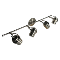 Lustre et suspension de style industriel moderne à 4 lumières, rail fixe, nickel brossé, douille GU10 pour la décoration d'hôtel et d'appartement
