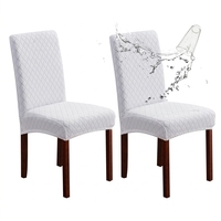 Housse de chaise de salle à manger extensible imperméable en jacquard losanges, amovible et lavable, pour hôtels, banquets et fêtes (vente en gros)