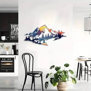 Art mural en fer forgé personnalisable, scène de montagne, décoration murale ouverte, paysage, ornement suspendu, pour la maison, Pâques, mariage, baptême - Product Image 3