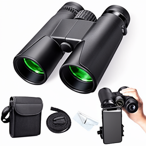 Jumelles 10X42 haute définition avec prisme Bak4 et vision nocturne, objectif de 42 mm, pour concerts en extérieur et observation par temps faiblement éclairé - Product Image 1