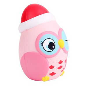 Cartoon Owl PU Foam <b>Squishy</b> Toy Christmas Decoration Blinking Eyes Collectible Gift - Product Image 2