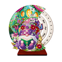 Calendrier de bureau perpétuel 5D en forme spéciale, peinture diamantée, mosaïque florale en strass de cristal, décoration de table artisanale
