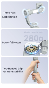 M01 Perche à selfie IA la plus vendue avec rotation à 360°, suivi automatique du visage, stabilisateur de cardan 3 axes intelligent pour téléphones mobiles <span class=keywords><strong>iPhone</strong></span> Samsung - Product Image 4