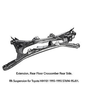 ส่วนต่อขยาย, คานรองพื้นด้านหลังด้านข้าง, ระบบกันสะเทือนด้านขวาสำหรับ Toyota HIACE LH103 1993-1998 57695-95J01 - Product Image 2