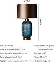 Lampu Meja Samping Tempat Tidur Modern Mewah Berlapis Kaca, Bertenaga AC untuk Dekorasi Ruang Tamu, Hotel, dan Rumah