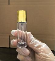 Flacon pulvérisateur de parfum miniature en verre transparent de 10 ml, bouchon plaqué or, rechargeable, atomiseur portable de voyage, personnalisable, flacon YM