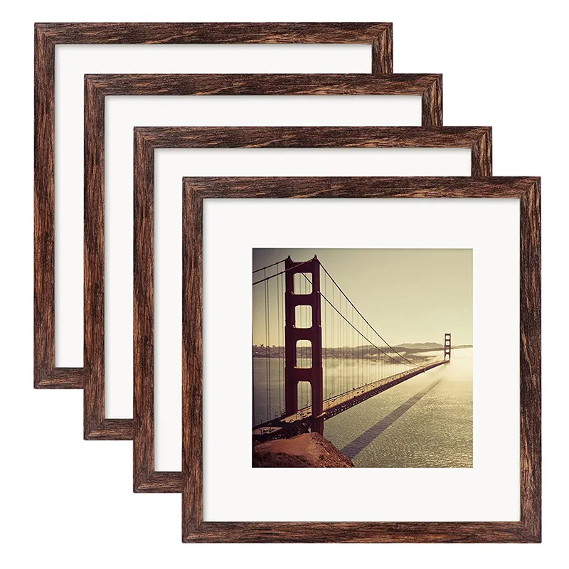 Cornice per foto cornice per foto in legno A4 nera da 8 pollici e 10 pollici con tappetino