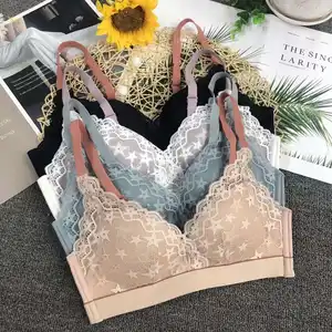 Renda Bra Crochet Bralette Renda Tabung Bandeau Bra Dalam Stok Seksi Harga Murah Strapless Gadis Floral Grosir Mulus untuk Wanita