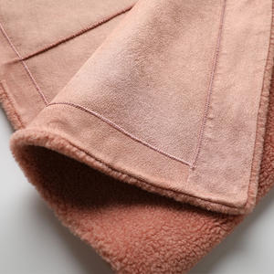 A50066 Pudi للنساء معطف من الفرو والصوف الحقيقي سترة خندق مع ياقة فرو الثعلب الشتاء دافئ للإناث الأغنام القص فوق حجم معاطف باركار - Product Image 5