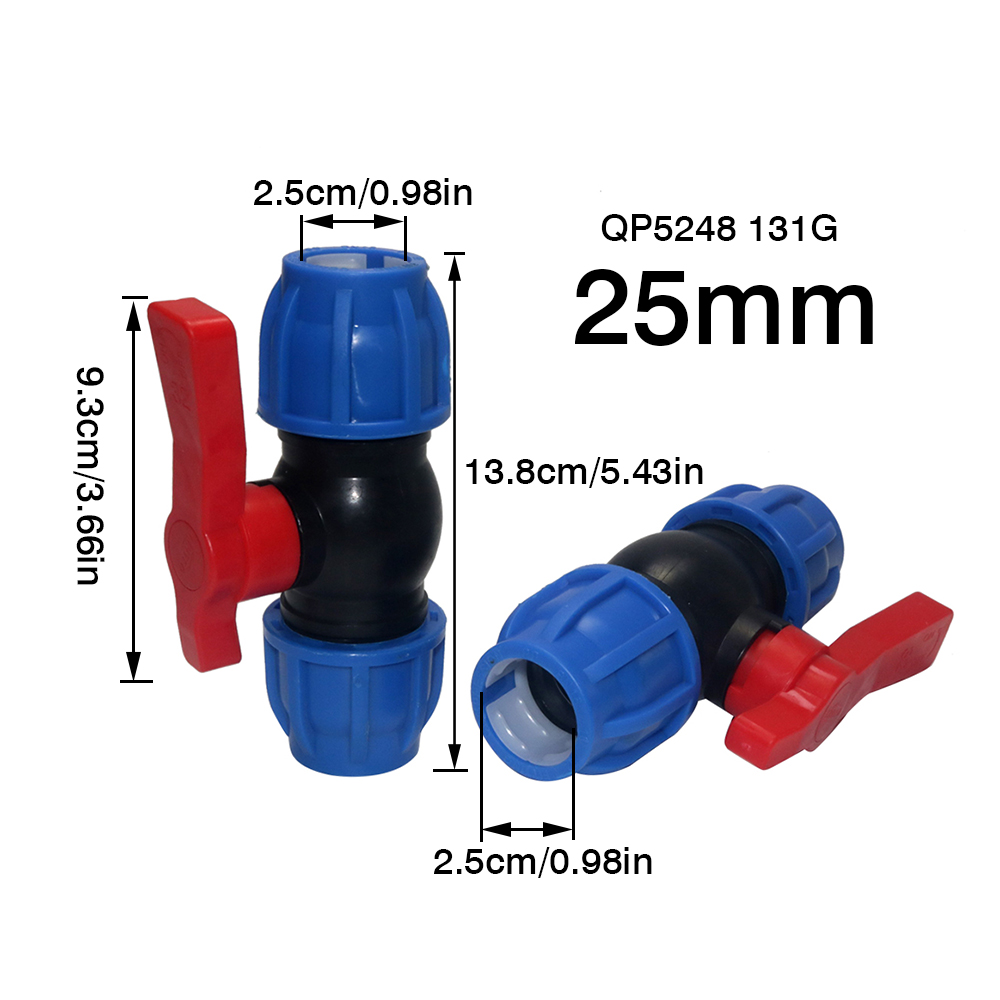 Válvula de bola de núcleo de plástico de 25mm azul tapa 131G QP5248