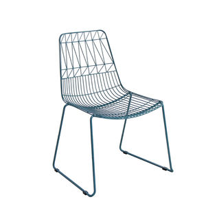 Chaise à fil créative, fauteuil doré à empiler, en acier chromé, fauteuil <span class=keywords><strong>bertoia</strong></span> moderne avec flèche métallique, couleur or - Product Image 4