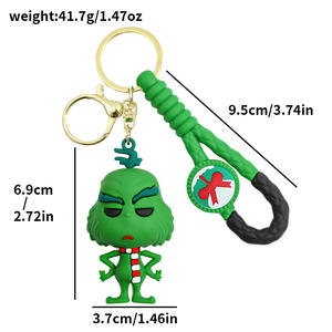 Nuevo Llavero de Goma con Forma de <span class=keywords><strong>Grinch</strong></span> Navideño, Colgante 3D de Dibujos Animados, Monstruo de Pelo Verde, Figura Decorativa, <span class=keywords><strong>Personajes</strong></span> de Anime - Product Image 3