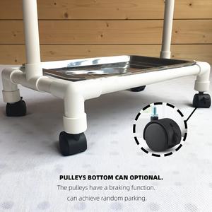 حامل جثم ببغاء قابل للتعديل مع أكواب تغذية رف تدريب طائر متنقل من كلوريد البولي فينيل متين للطيور الصغيرة إلى الكبيرة - Product Image 6