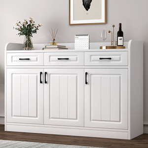 Living Room Cabinet White <b>Storage</b> Sideboard <b>With</b> <b>Drawers</b> And Doors For Home Organization - Product Image 3