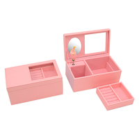 女性の女の子のための豪華なピンクのバレリーナレザーオルゴールジュエリーコレクションギフト