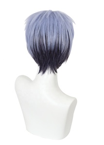 Peluca de Cosplay de Takashi Mitsuya de Tokyo Revengers, 30 cm, Corta, Azul y Negra, Sintética, Resistente al Calor, al por Mayor - Product Image 6