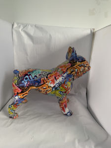 Scultura dipinta del giardino della scultura del Bulldog francese della statuetta del cane di personalizzazione - Product Image 4