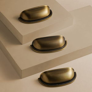 DOOROOM Premium H59 Brass Classic Shell Shape Cabinet <strong>Door</strong> Handles for Villa Hotel Projects - Product Image 6
