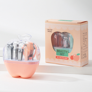 Lmltop <span class=keywords><strong>9Pcs</strong></span> Thép Không Gỉ Làm Móng Tay Móng Chân Bộ F0130 Apple Hình Dạng Cắt Móng Tay Vẻ Đẹp Lớp Biểu Bì Kéo Clip Tai Pick Chăm Sóc Bộ - Product Image 5