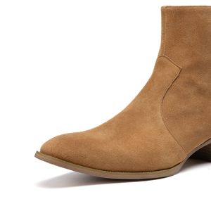 Nouveauté Bottines <span class=keywords><strong>Chelsea</strong></span> de luxe pour hommes en cuir <span class=keywords><strong>nubuck</strong></span> fait main, hauteur de la cheville, fermeture éclair, design tendance automne hiver été - Product Image 3