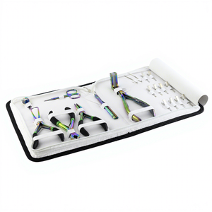 Professional Hair Extension Application Tool Kit with <b>Tape</b> In Pressing Plier, <b>Loop</b> & <b>Hook</b> Tool, Curved Needles <b>and</b> Hair Clips - Product Image 1