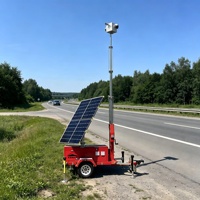 Remorque de surveillance solaire rotative avec 2 panneaux solaires pour la surveillance des zones éloignées