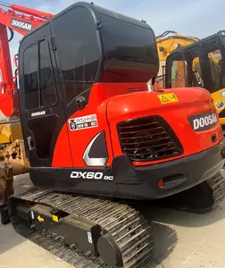 90% new doosan 6 ton excavators used earth moving machinery doosan dx60-9c/dx60/60/dh55/55 excavator for sale at cheap price