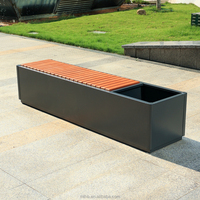 Pot Bunga Aluminium Alloy Desain Persegi Panjang Kapasitas Besar untuk Luar Ruangan, Pot & Planter Taman Luar Ruangan