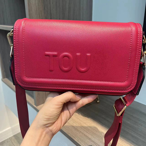 Bolso Bandolera con Solapa y Letras, Estilo Moderno, Color Sólido, para Mujer - Product Image 1